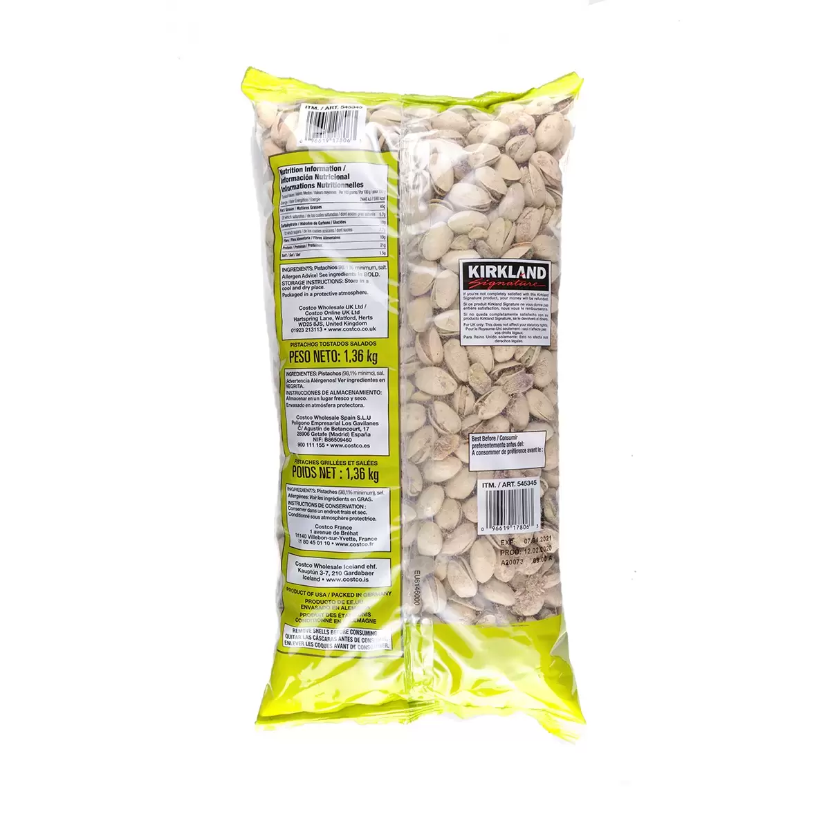 Kirkland Signature Pistachios, 1.36kg1